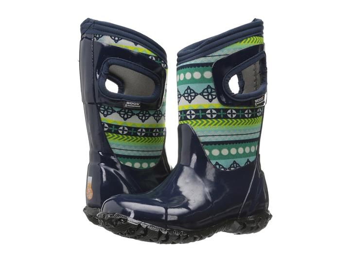 Bogs Kids North Hampton Pattern Stripes (toddler/little Kid/big Kid) (dark Blue Multi) Girls Shoes
