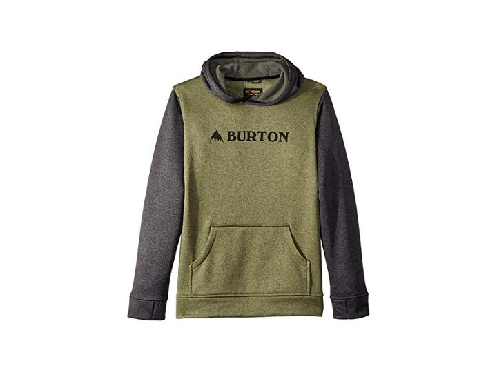 Burton Kids Oak Pullover Hoodie (little Kids/big Kids) (clover Heather/true Black Heather) Boy's Sweatshirt