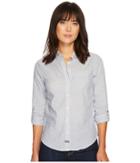 U.s. Polo Assn. Striped Shirt (tribal Navy) Women's Long Sleeve Button Up