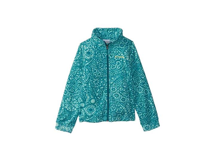 Columbia Kids Benton Springstm Ii Printed Fleece (little Kids/big Kids) (emerald Mod Lace) Girl's Fleece