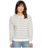Sanctuary Harlowe Stripe Hoodie Sweater (milk/sterling Silver) Women's Sweater