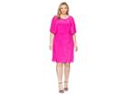 Lauren Ralph Lauren Plus Size 1t Matte Jersey Jessup 3/4 Sleeve Day Dress (paradise Pink) Women's Dress