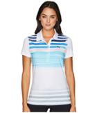 Puma Golf Road Map Polo (bright White/baja Blue) Women's Short Sleeve Pullover