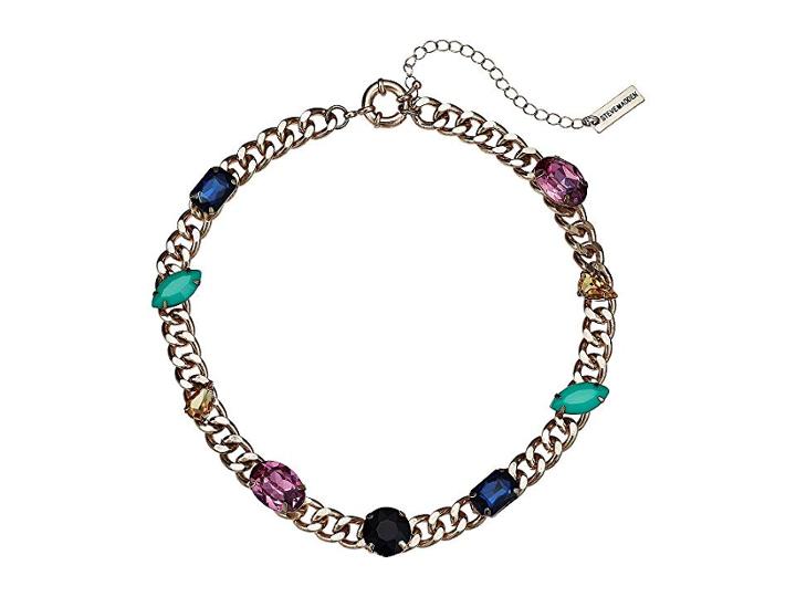 Steve Madden Jewel Design Collar Necklace (multicolor/yellow Gold-tone) Necklace