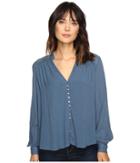 Free People Canyon Rose Button Down (blue) Women's Clothing