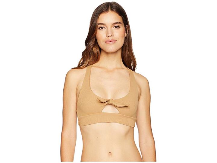 L*space Ridin' High Ribbed Tara Top (camel) Women's Swimwear