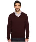 Perry Ellis Classic Solid V-neck Sweater (port) Men's Sweater