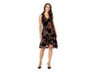 Eci Floral Burnout Fit And Flare Party Dress (black/pink) Women's Dress