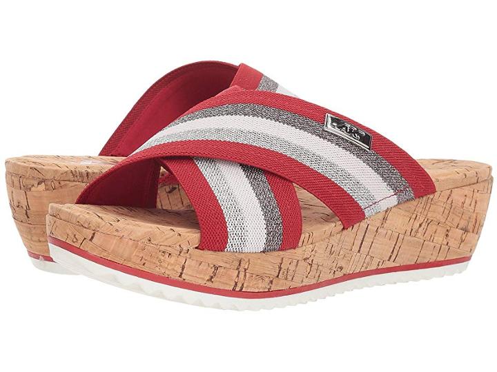 Anne Klein Felisha (red Multi/light Fabric) Women's Wedge Shoes