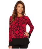Michael Michael Kors Garden Galore Pleat Hem Top (raspberry) Women's Clothing