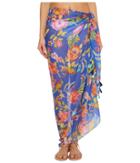 Echo Design Melba Floral Tassel Pareo Cover-up (coastal Blue) Scarves