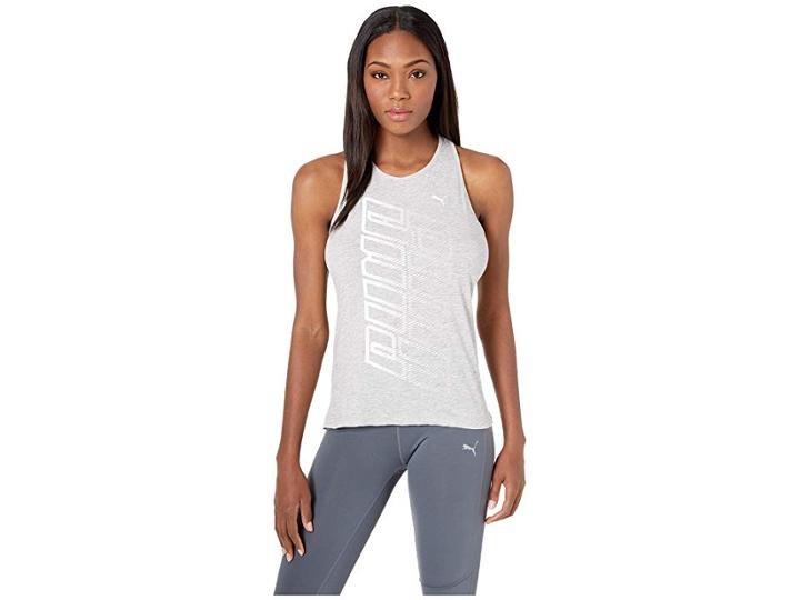 Puma Twist It Logo Tank Top (light Grey Heather) Women's Sleeveless