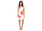 Calvin Klein Sleeveless Floral Shift Dress Cd6har8d (white Multi) Women's Dress