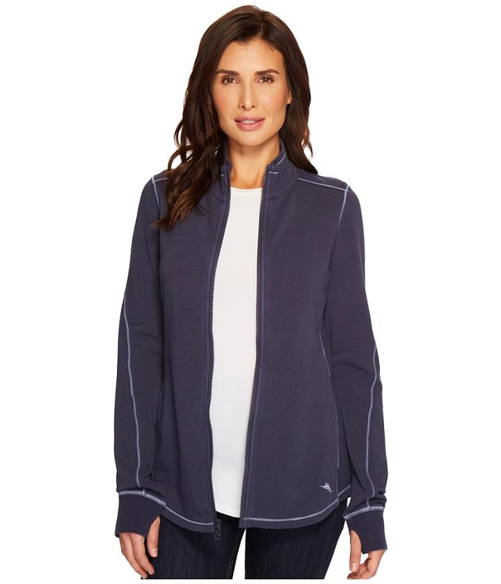 Tommy Bahama Jen Terry Full Zip (ocean Deep/violet) Women's Clothing