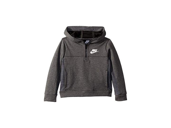 Nike Kids Av15 1/2 Zip Hoodie (toddler) (charcoal Heather) Boy's Sweatshirt