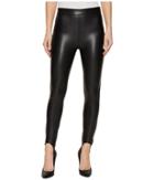 Blank Nyc Vegan Leather Pull-on Stirrup Leggings In Black Mail (black Mail) Women's Casual Pants