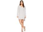 Mod-o-doc Slub Mini Stripe Drop Shoulder Hooded Tunic Cover-up (white) Women's Blouse