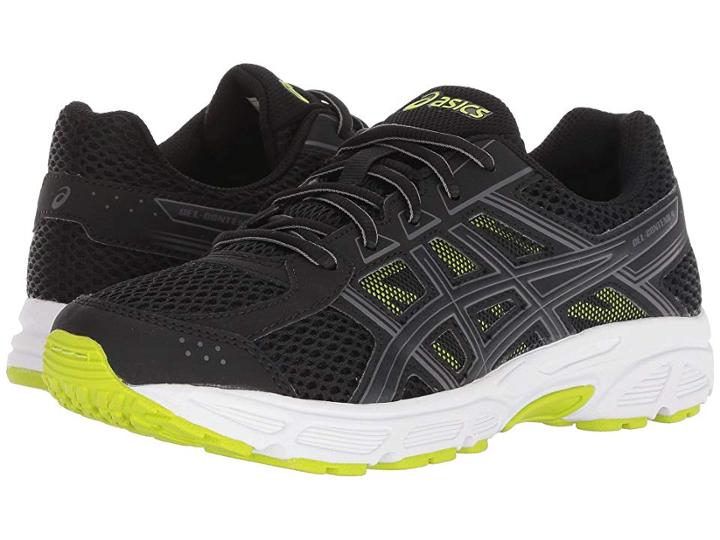 Asics Kids Gel-contend 4 Gs (big Kid) (black/neon Lime) Boys Shoes