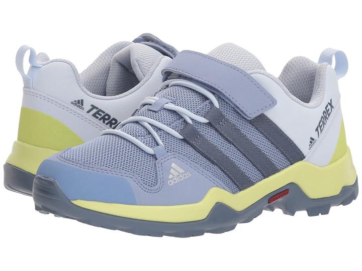 Adidas Outdoor Kids Terrex Ax2r Cf (little Kid/big Kid) (chalk Blue/raw Steel/semi Frozen Yellow) Girls Shoes
