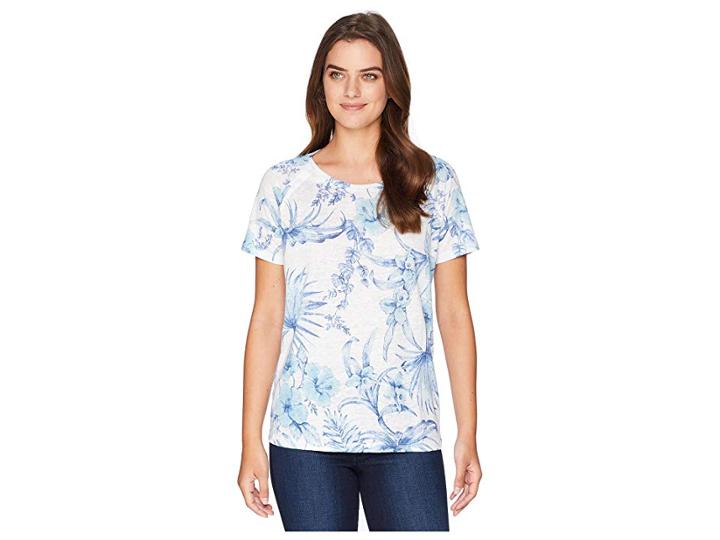 Tommy Bahama Tulum Tropical Linnea Top (kingdom Blue) Women's Clothing