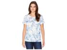 Tommy Bahama Tulum Tropical Linnea Top (kingdom Blue) Women's Clothing