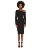 Yigal Azrouel 3/4 Sleeve One Shoulder Fitted Dress (black) Women's Dress