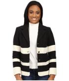 Pendleton Petite Skyline Stripe Jacket (black/vanilla Stripe Jacquard) Women's Jacket