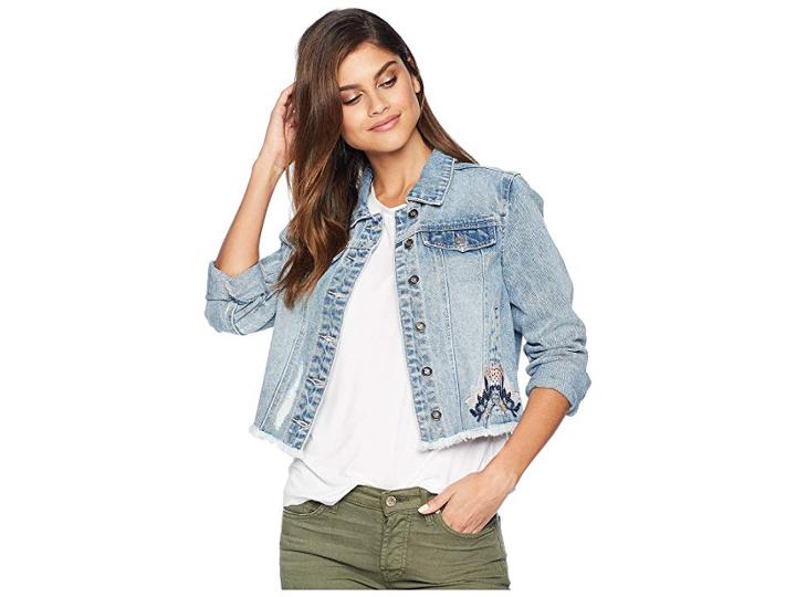Bebe Gabby Destiny Embroidered Jacket (crete Wash) Women's Coat