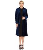 Sonia Rykiel Fluid Velvet Coat (navy) Women's Coat