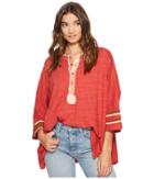 Free People Second Wind Tee (red) Women's Long Sleeve Pullover