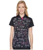 Callaway Stained Glass Floral Print Polo (caviar) Women's Sleeveless
