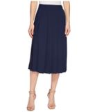 Lacoste Twill Crepe Long Pleated Skirt (navy Blue) Women's Skirt