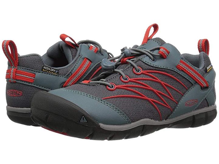 Keen Kids Chandler Cnx Wp (little Kid/big Kid) (stormy Weather/fiery Red) Boys Shoes