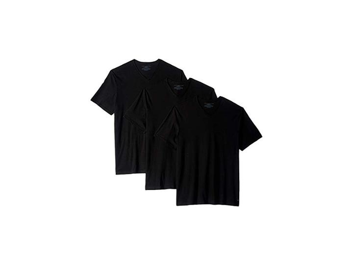 Tommy Hilfiger Cotton V-neck Shirt 3-pack (black) Men's Underwear