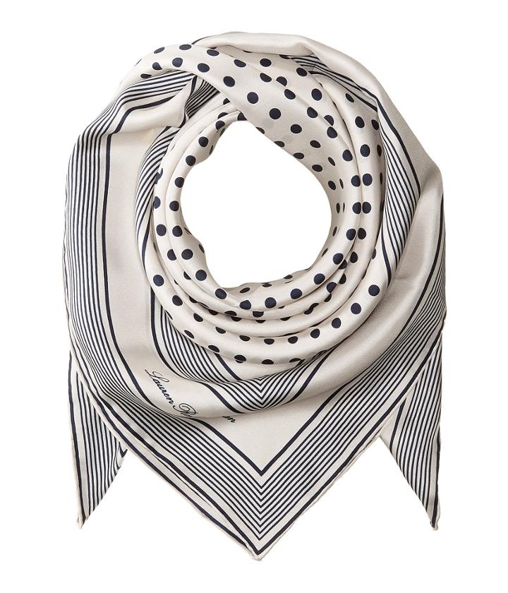 Lauren Ralph Lauren Anna Silk Square Scarf (cream) Scarves