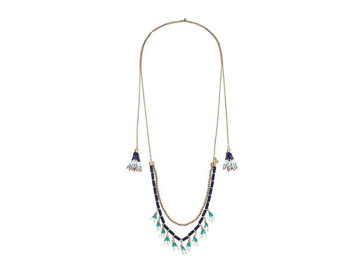 Rebecca Minkoff Luna Beaded Lariat Necklace (gold/navy Multi) Necklace