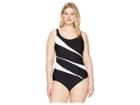 Miraclesuit Plus Size Solids Helix One-piece (black/white) Women's Swimsuits One Piece