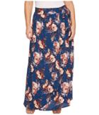 Kiyonna Celine Chiffon Maxi Skirt (twilight Rose Print) Women's Skirt