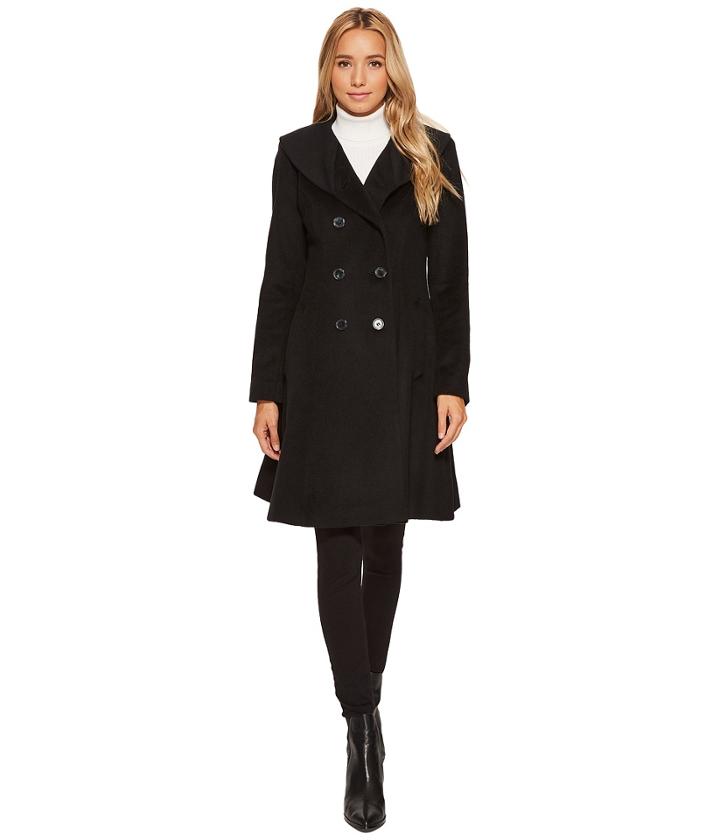 Lauren Ralph Lauren Fit And Flare Military (black) Women's Coat