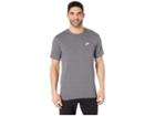 Nike Nsw Club Tee (charcoal Heather/white) Men's T Shirt