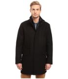 Marc New York By Andrew Marc Stanford Pressed Wool Car Coat With Removable Quilted Bib (black) Men's Coat