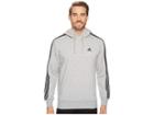 Adidas Essentials 3s Pullover Brushed Fleece Hoodie (medium Grey Heather/black) Men's Sweatshirt