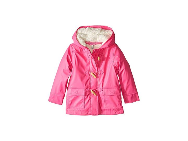 Joules Kids Waterproof Rubber Duffle Coat (toddler/little Kids) (true Pink) Girl's Coat