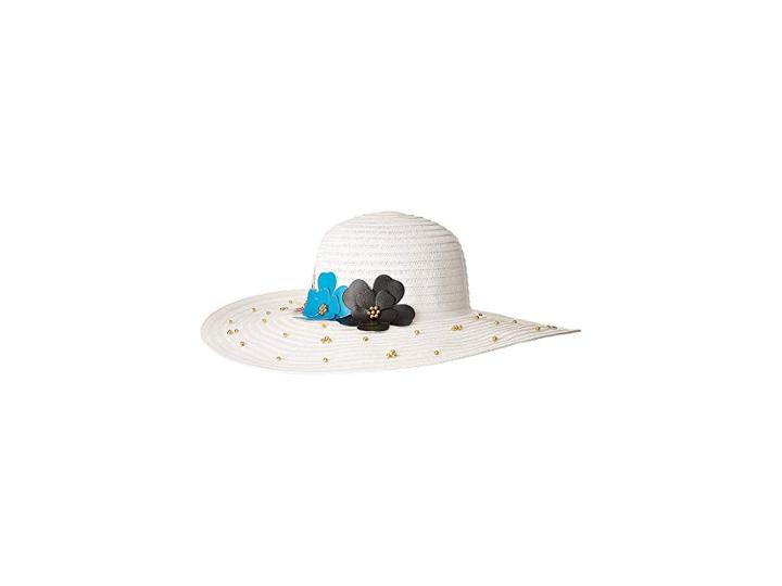 San Diego Hat Company Ubl6801 Ultrabraid Sun Brim W/ Flowers Gold Beads (white) Caps