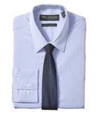Nick Graham Chambray Stretch Dress Shirt With Houndstooth Tie (blue) Men's Long Sleeve Button Up
