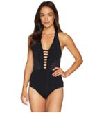 Jets By Jessika Allen Parallels Plunge One-piece (black) Women's Swimsuits One Piece