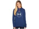 Under Armour Ua Freedom Threadborne Hoodie (blackout Navy/rustic Red/white) Women's Sweatshirt