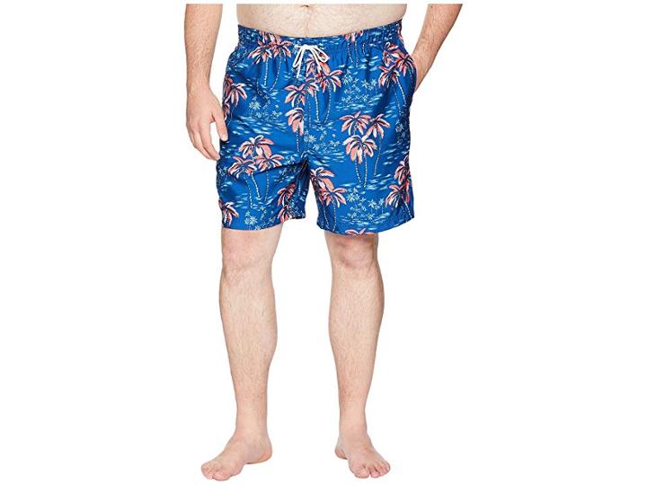 Nautica Big & Tall Big Tall Palm Tree Print Trunk (monaco Blue) Men's Swimwear