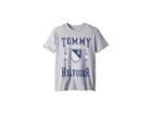 Tommy Hilfiger Kids Tommy Crest Crew Neck Tee (big Kids) (grey Heather) Boy's T Shirt