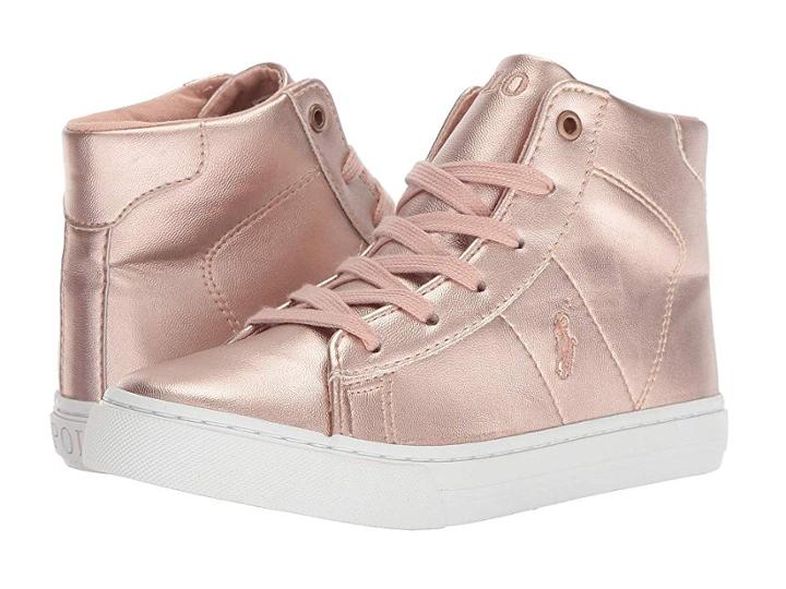 Polo Ralph Lauren Kids Easten Mid (little Kid) (pink Metallic) Girl's Shoes